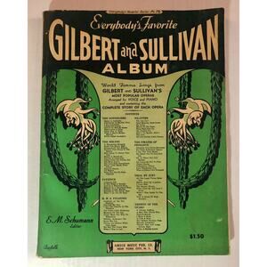 Vintage 1938 Gilbert & Sullivan Opera Sheet Music Album Amsco NYC Piano Voice